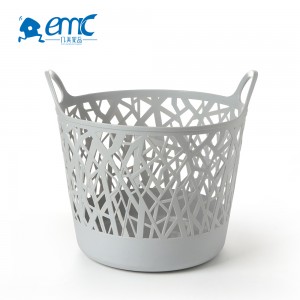 Folding custom 32L woven plastic laundry storage basket