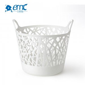 Folding custom 32L woven plastic laundry storage basket