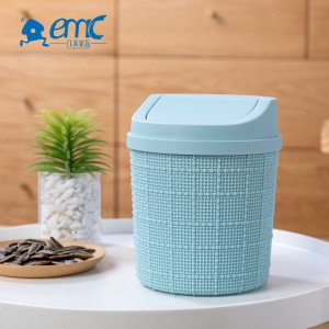 ECO friendly rolling cover small plastic table trash can
