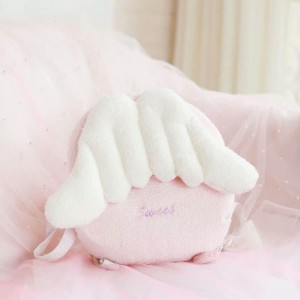 Stuffed Bunny Clutch Bag Angel Wing Plush Toy Inclined Shoulder Bag Convenient Purse for Girls The gift of a maiden heart