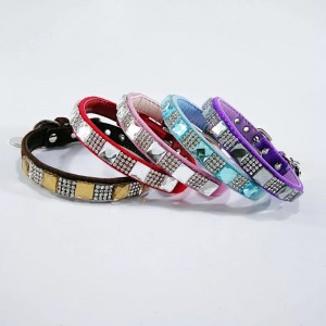 Stocklot Rhinestone Bling PU/Leather Pet Dog Collars Accessories