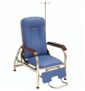 WCM-F-E010 Factory Price Infusion Chair Hospital Use Patient Transfusion Chair Iron Steel Pu Blood Donation Chair with IV Pole