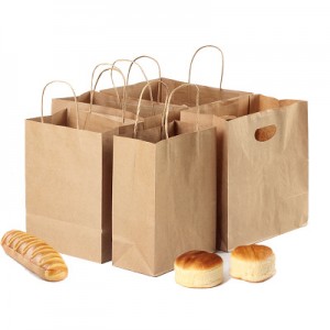 Wholesale custom size full color printing reusable brown crafts paper bag
