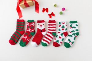 Christmas Santa Claus Moose Tree Pattern Winter Warm Style Socks Short Funny Cotton Socks Women Men Unisex Happy New Year Socks