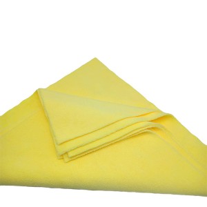 Yellow color Edgeless long/short piles microfiber car wax towels