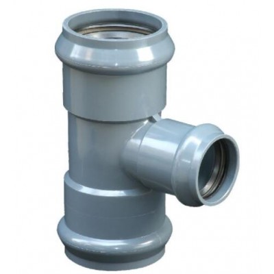 ERA PVC RUBBER RING JOINT FITTING THREE FAUCET REDUCING TEE WITH DIN STANDARD PN10