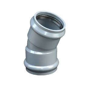 ERA PVC PN16 High Pressure Pipe Fittings 22.5 Degree Elbow With Rubber Ring
