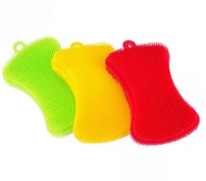 Wholesale Cleaning Silicone Brush Dishwashing Sponge Scrubber