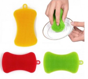 Factory Price Cleaning Silicone Brush Dishwashing Sponge Scrubber