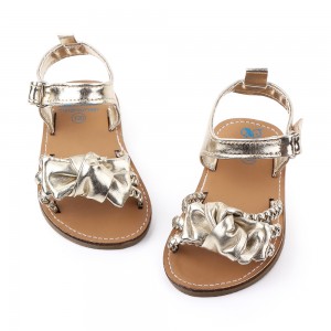 Hot selling infant bright rubber sole sandals for girl bowknot leather shoes Hot selling infant bright rubber sole sandals for girl bowknot leather shoes