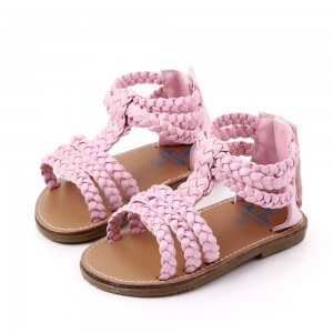 New design baby girl sandal wholesale plait sample infant shoes in summer