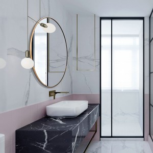 Decorative Modern Stainless Steel Frame Round Mirror Brushed Copper Round Wall Mirror