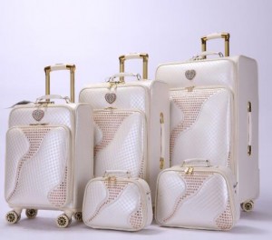 Good quality women leather travel bag smart luggage-sets