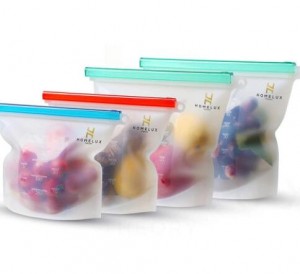 Eco Bpa Free Silicone Food Storage Bag Set, Clear Press Seal Silicone Snack Bags!