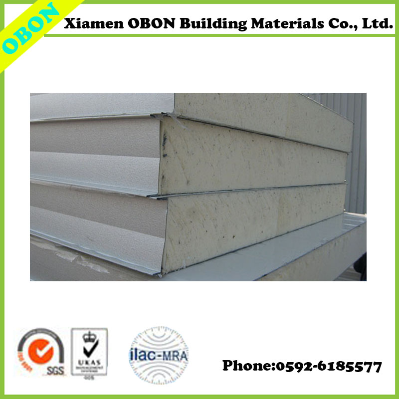 OBON polyurethane foam pu sandwich panel for wall and roof
