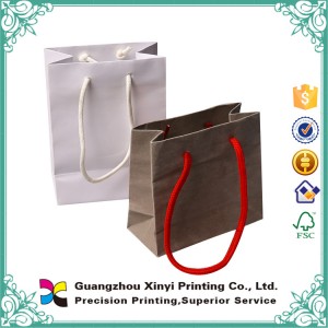 High grade wholesale natural custom brown color craft paper bag with flat bottom