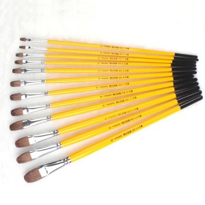 High-end Weasel Hair Wood Handle Painting Brush Wholesale Artist Paint Brush 6pcs/set for art supplies