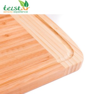 Beautiful Large 100% Organic Bamboo Cutting Board: Wood 18x12 w / Juice Groove. Knife & Eco-friendly!
