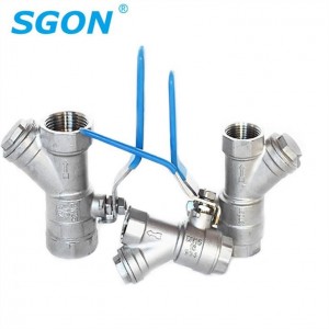 2PC Y Ball Valve Strainer With Handle