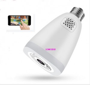 New arrival 2MP 5MP LED lamp headlight APP control fisheye view bulb AP hotspot security bulb camera