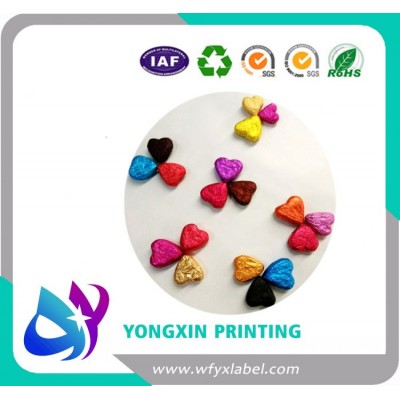 heart shape aluminum foil for chocolate wrapper packaging wrapper