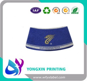 Aluminium foil beer neck label Aluminium foil beer neck label