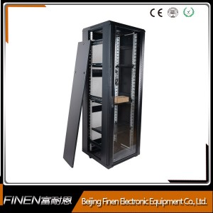 China tempered glass front door with locking AS 19 -inch  Floor Standing network cabinet