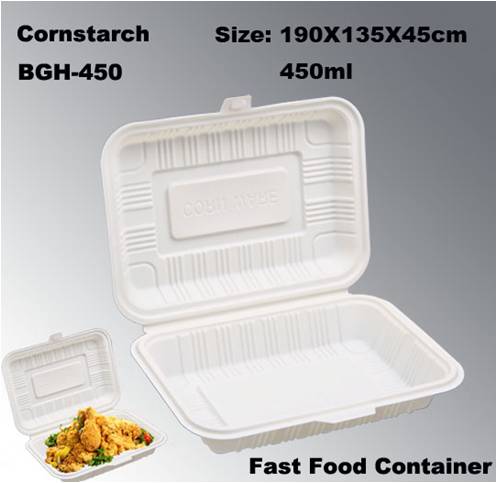 Cornstarch Biodegradable Take out Lunch Box Disposable Tableware