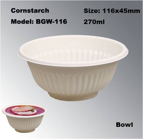 100% Biodegradable High Quality Eco-friendly Disposable Compostable Bowl made from Corn