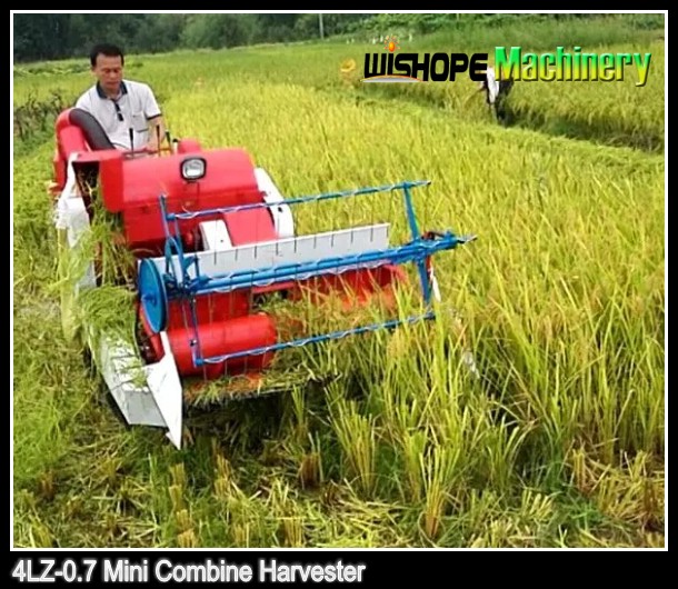 9.7kw Engine Power 1200mm Cutting Width Mini Rice Harvester
