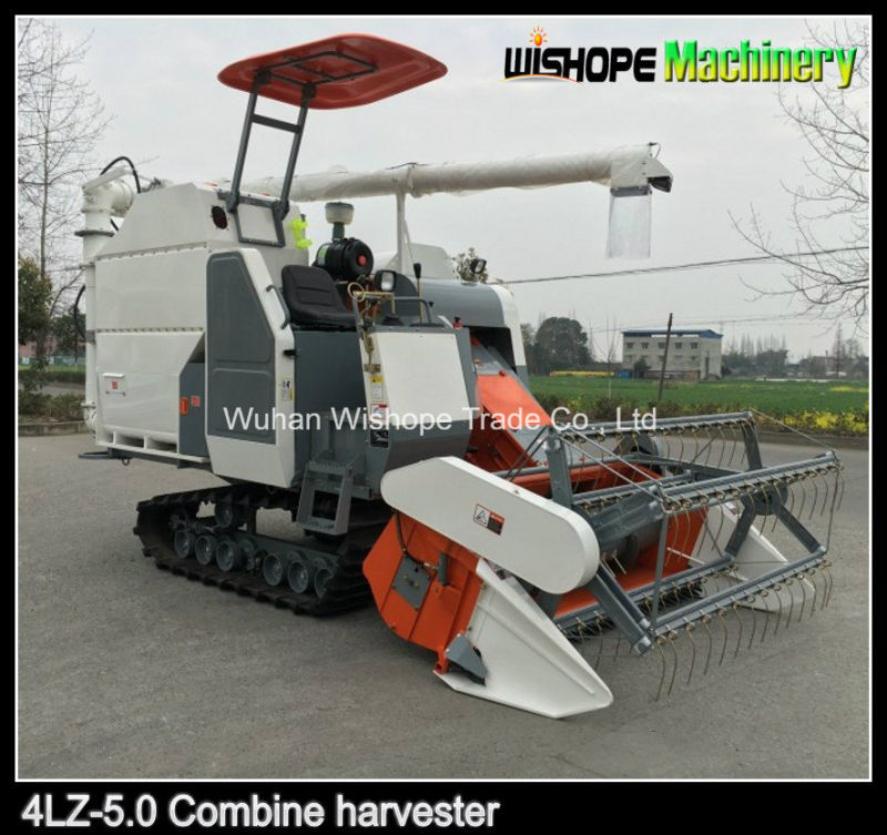Wishope 4lz-5.0 High Capacity Rice Combine Harvester Similar with Kubota