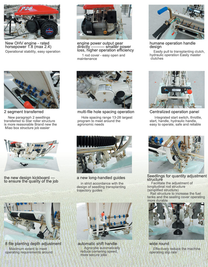 2 Rows Walking Type Rice Transplanter P28
