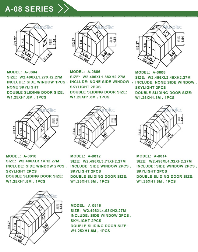 Aluminum Green House in Customized Size