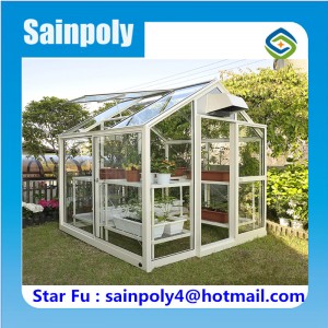 Sainpoly Brand Hot Sale Glass Garden Greenhouse