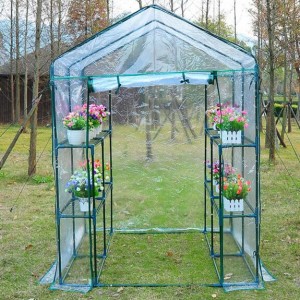 Outsunny Small Portable Walk in PVC Covering Garden Steeple Greenhouse