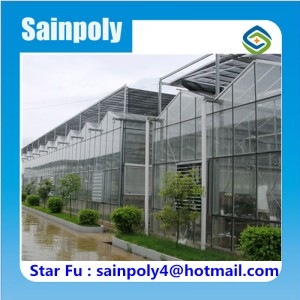 Multi-Span Commercial Glass Greenhouse for Sale
