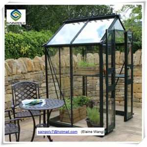 Alum Steel Frame Glass Greenhouse for Flowers with Hydroponic Systems