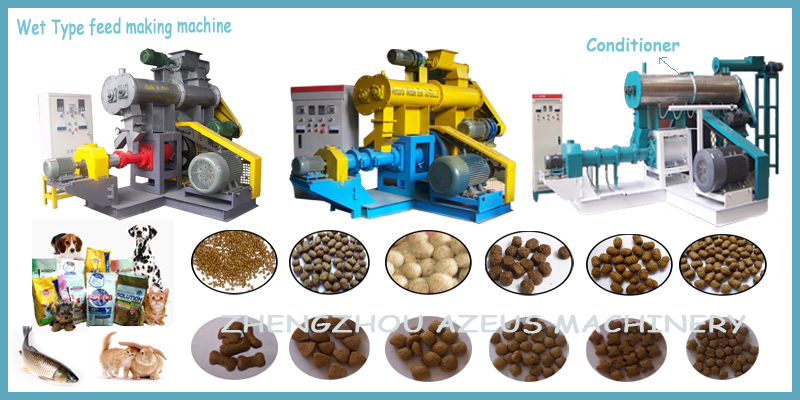 Best Selling Azs Animal Food Extruder Poultry Feed Machine with CE