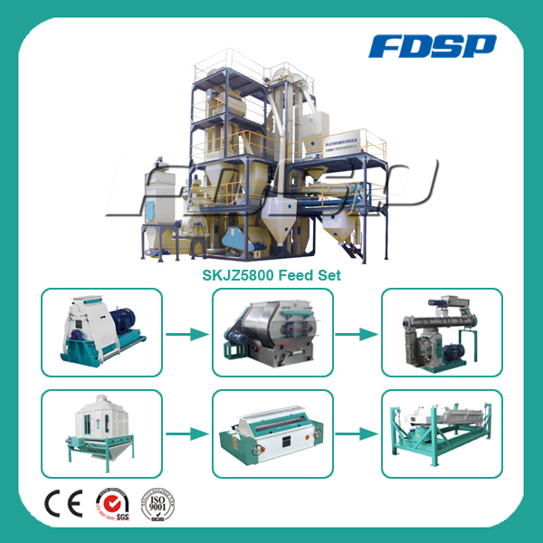 Modular Structre 2tph Livestock Feed Pellet Processing Line