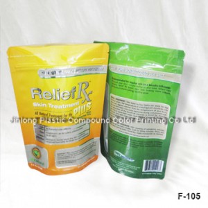 Plastic Stand up Zipper Bag with Bottom Gusset