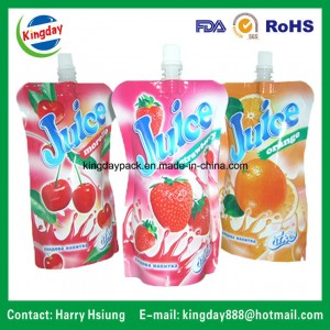 Plastic Liquid Standup Spout Pouch for Fruit Juice Packaging Bag