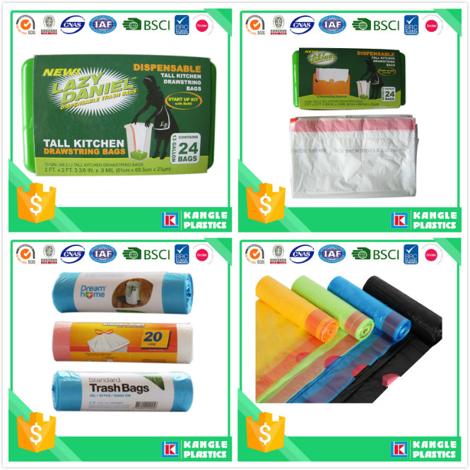 Plastic Multicolor Draw Tape Trash Bag