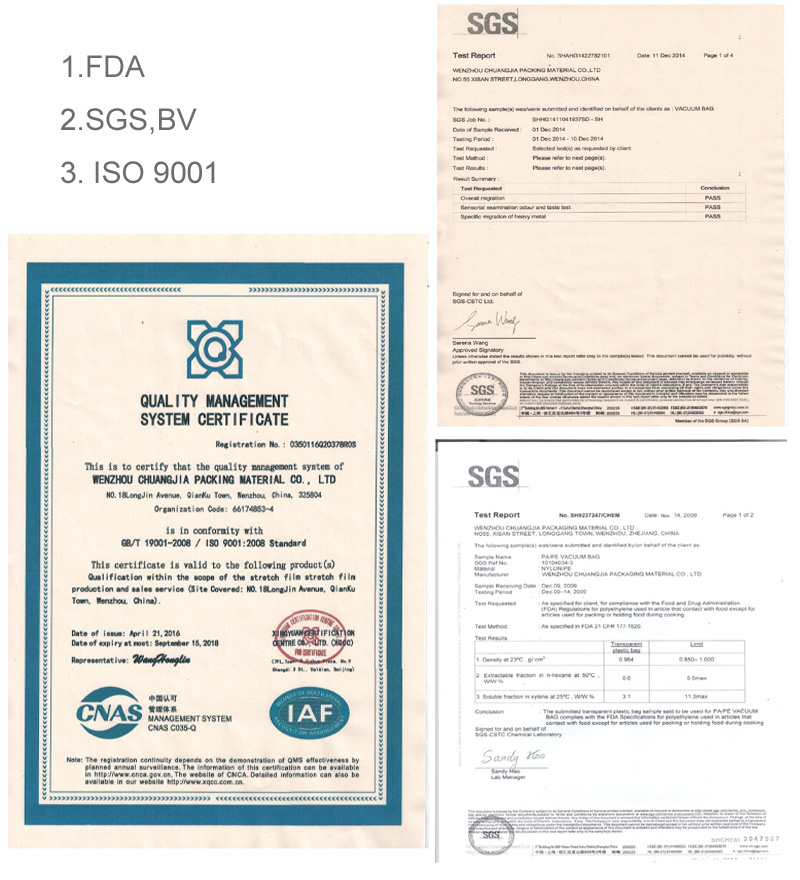 Food Packaging Transparent Vacuum Bag