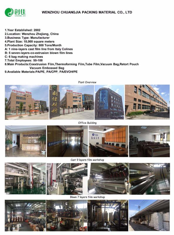 Food Packaging Transparent Vacuum Bag