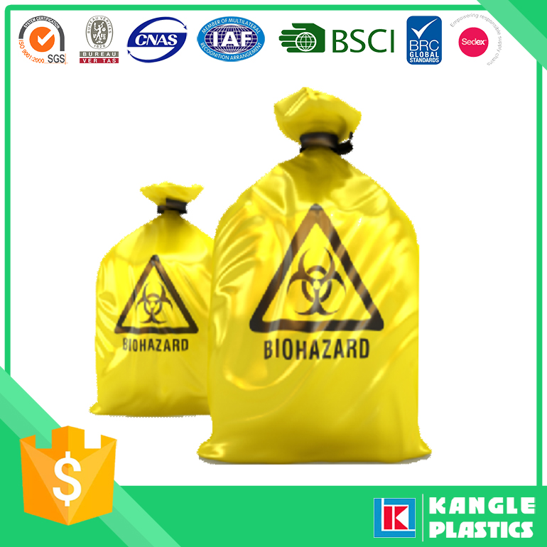 Biohazards Medical Waste Yellow Bags for Hospital