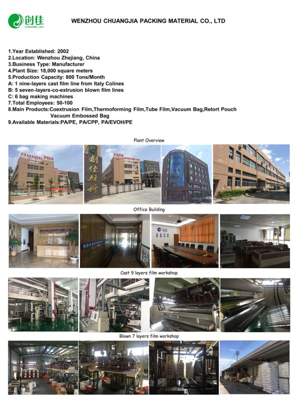 Food Packaging PA/PE Vacuum Bag