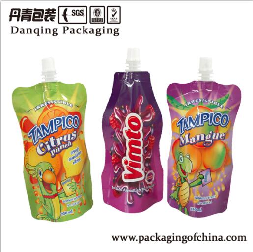 Drink Stand up Pouch with Spout, Fruit Juice Plastic Bags