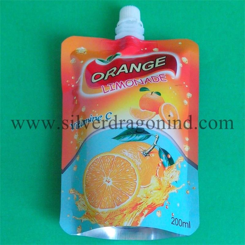 FDA Proved Stand up Spout Pouch for 200ml Juice Packing