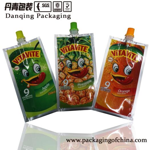 250ml Drink Stand up Pouch, Apple Fruit Plastic Bags