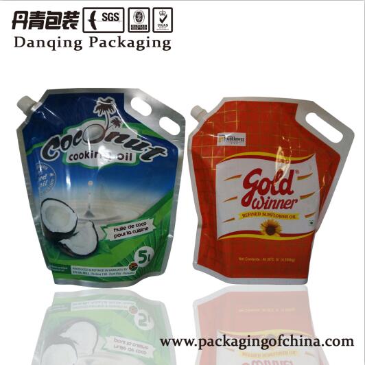 5L Printing Cocnut/Oil Stand up Pouch with Handle